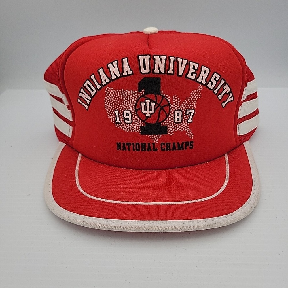 Indiana Hoosiers Vintage 1987 NCAA Champions San Sun Trucker Snapback Cap Hat